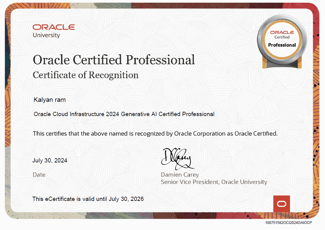 Oracle Cloud Infrastructure AI Certificate